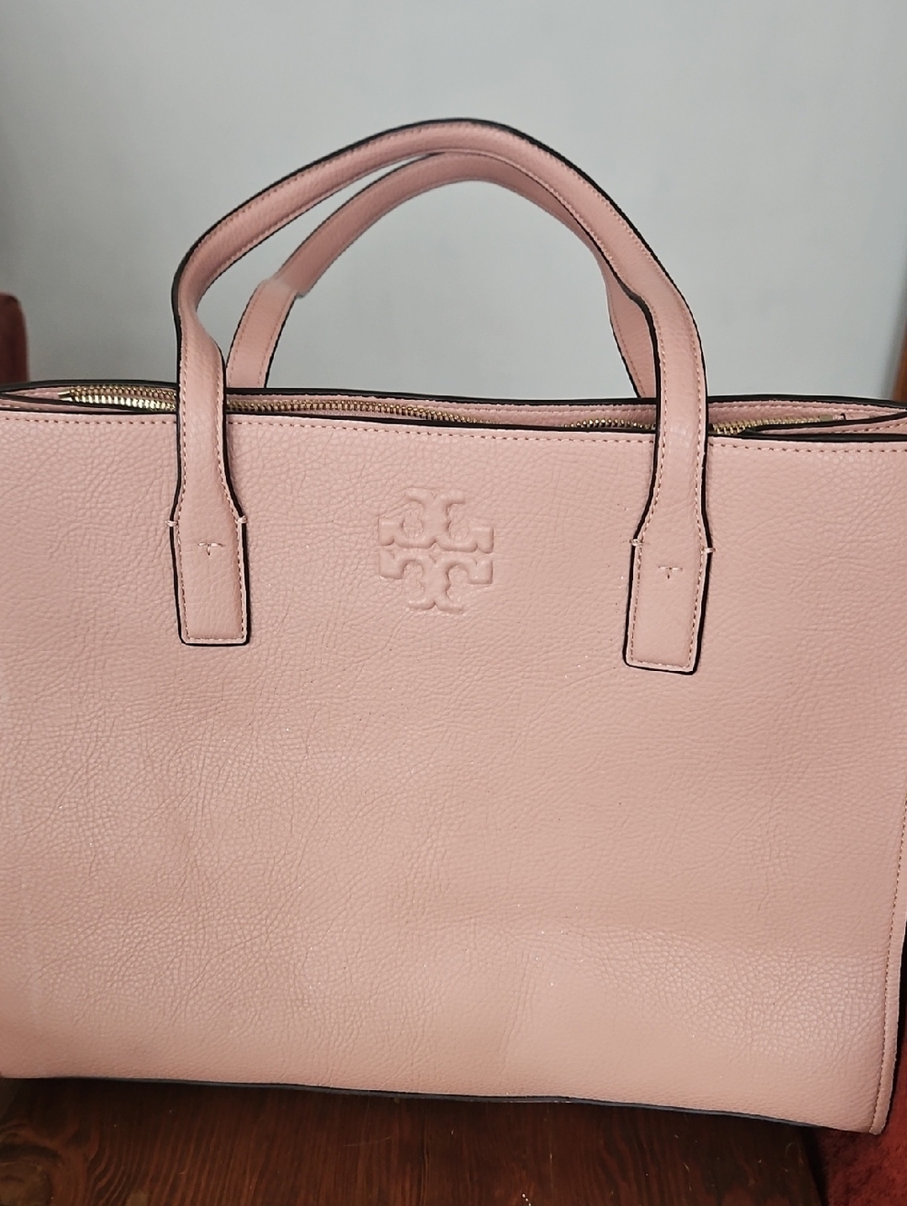 Tory Burch Blush Pink Pebbled Leather Tote